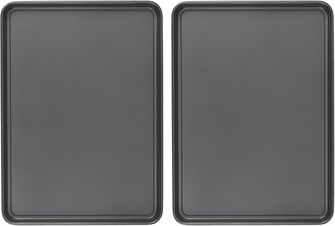 GoodCook Everday Nonstick Carbon Steel 15” x 21” Baking Sheet Set, 2 Pack – Extra-Large Carbon