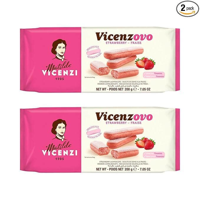 Matilde Vicenzi Vicenzovo Pink Ladyfingers 14.10oz - Italian Strawberry Biscuits, Ladyfingers