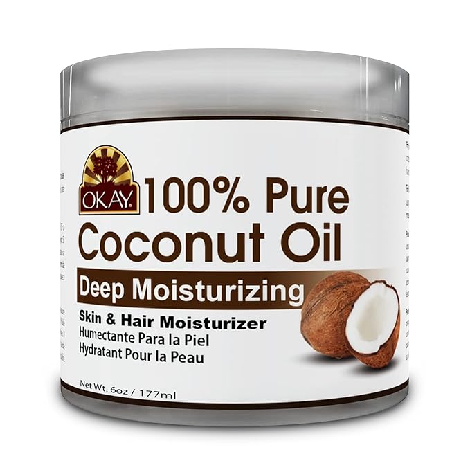 Okay 100% Pure Coconut Oil for Hair & Skin - Coconut Oil for Women & Men, Perfect for Hair & body