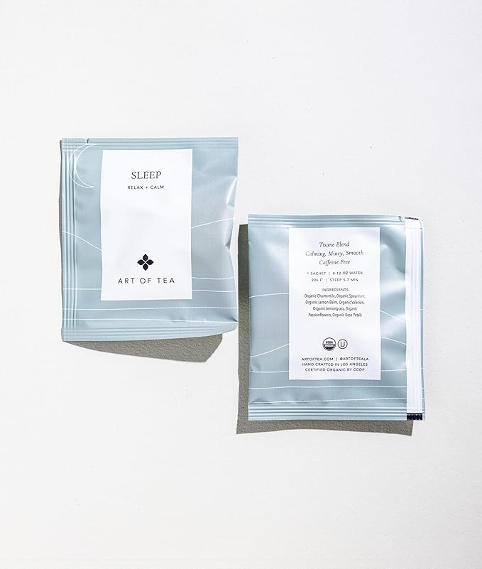 Art of Tea | Organic Sleep Tea (Chamomile Tea with Valerian and Spearmint) | 12 Count | Relaxtion