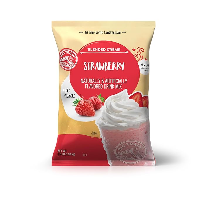 Big Train Strawberry Blended Cr챔me Beverage Mix, 3.5 Pound (Pack of 1)