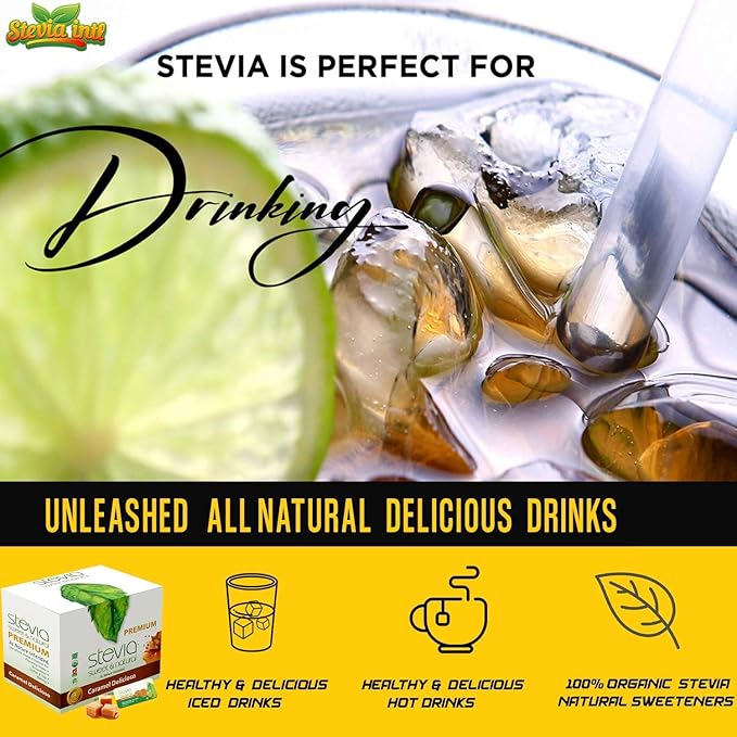 Caramel Delicioso Organic Stevia Powder. All-Natural Sweetener, Sugar Substitute Highly