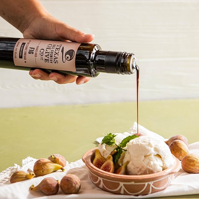 Fig Balsamic Vinegar - Gourmet Barrel Aged Infused Balsamic Vinegar - Great for Dressing Dipping