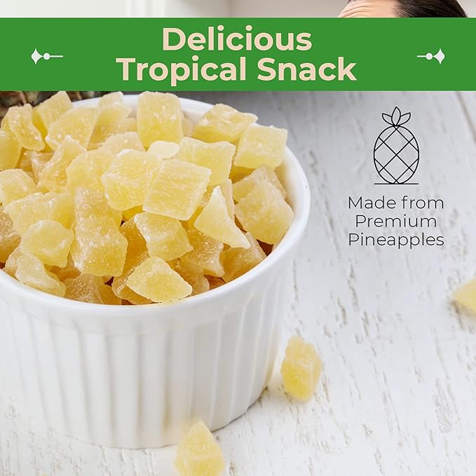 Sincerely Nuts - Dried Pineapple Chunks | Healthy Dehydrated Fruit Snack | Sweet Candied Chewy