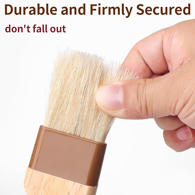 3 Pcs Pastry Brush, Natural Bristle Basting Brush, Cooking Brush, Food Brush, Butter Brush, Baster