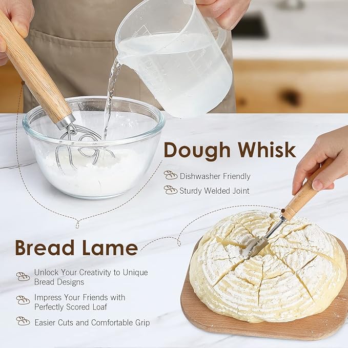 Wwyybfk Banneton Bread Proofing Basket, Sourdough Bread Baking Supplies, 9.8" Sourdough Proofing
