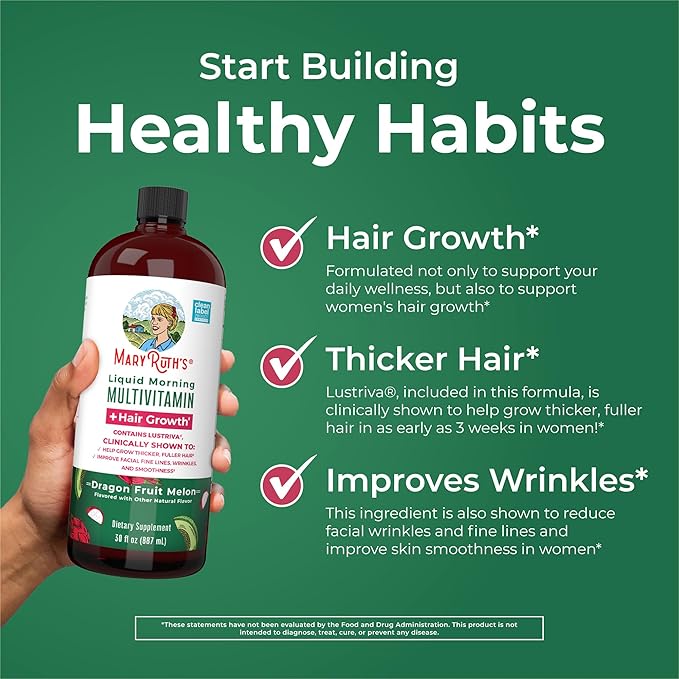 MaryRuth's Liquid Multivitamin + Hair Growth | Clinically Tested in Women for Thicker Hair & Facial