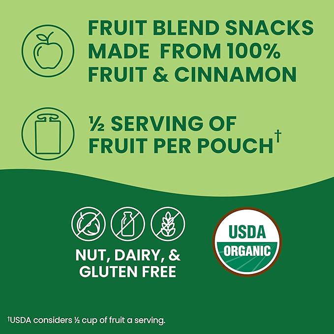 GoGo squeeZ Organic Applesauce and Fruit Puree, Apple Cinnamon, 3.2 oz (Pack of 48), Unsweetened