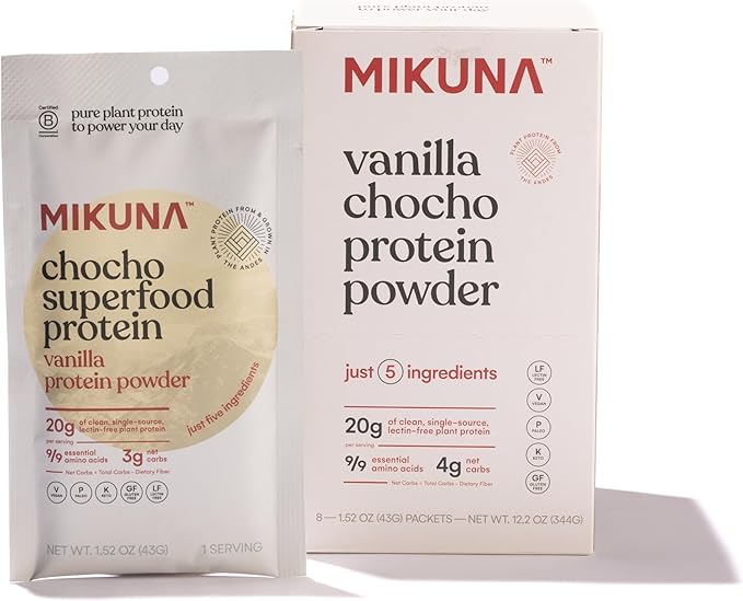Mikuna Chocho Superfood Protein, Plant-Based Protein Powder, Travel Packs - Vegan, Gluten Free, 3g