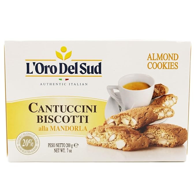 L'Oro Del Sud Traditional Almond Biscotti, Cantuccini d'Abruzzo, Italian Cookies Madewith Real