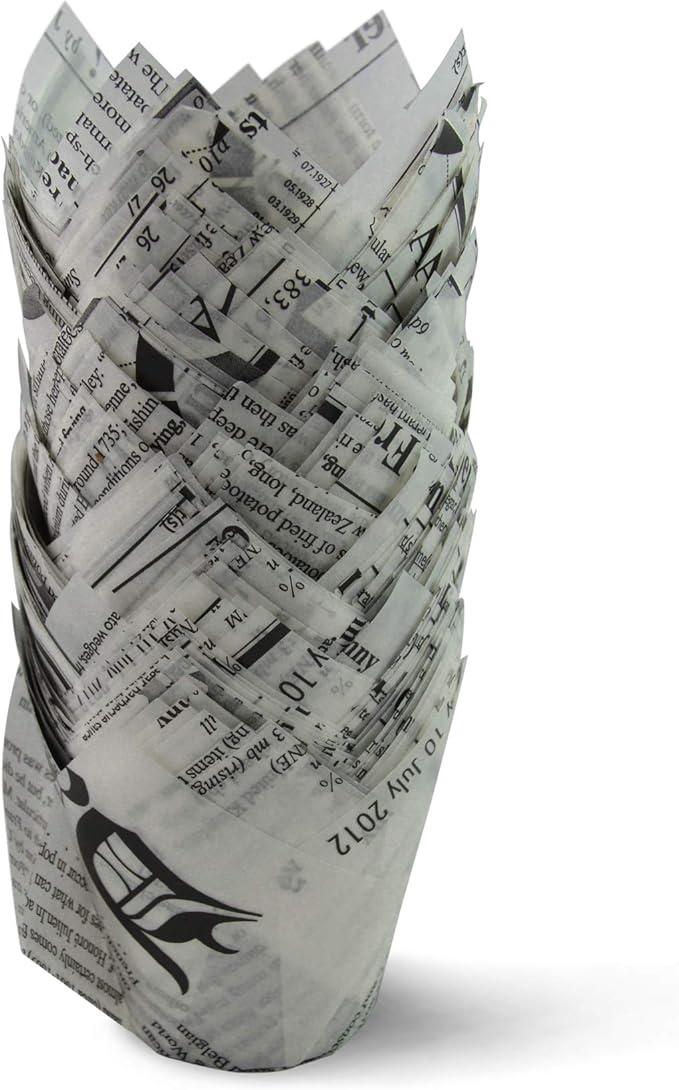 SimpleGood White Newspaper Medium Size Tulip Baking Cups Cupcake Liners Muffin Liners Greaseproof