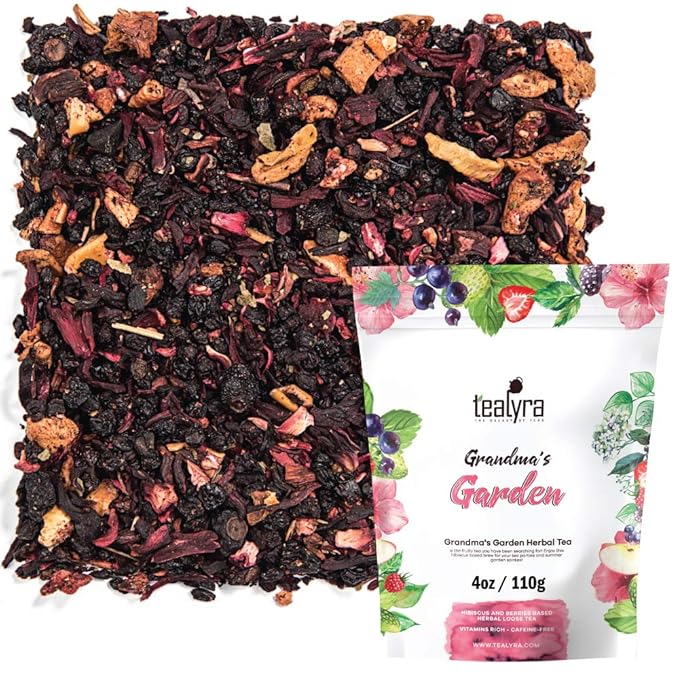 Tealyra - Grandma's Garden Berry - Fruit Tea Blend - Hibiscus & Berries Herbal Loose Leaf Tea