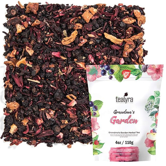 Tealyra - Grandma's Garden Berry - Fruit Tea Blend - Hibiscus & Berries Herbal Loose Leaf Tea