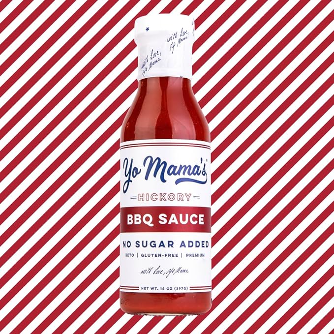 Yo Mama's Foods Keto Hickory BBQ Sauce ??(Pack of 3) - Vegan, No Sugar Added, Low Carb, Low Sodium