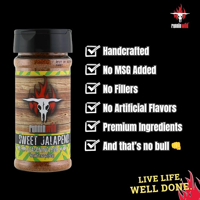 Sweet Jalapeno Seasoning | Premium Sweet and Spicy Rub | Sweet Heat Rub for Beef, Pork, Chicken