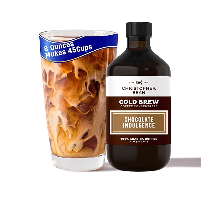 Christopher Bean Hand Crafted Chocolate Indulgence Flavored Coffee - Unsweetened Cold Brew & Iced