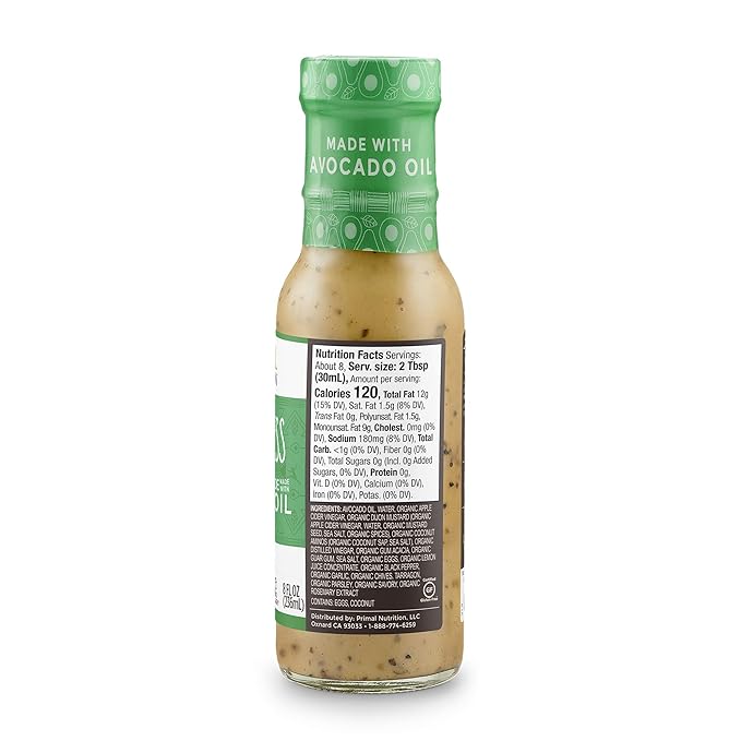 Primal Kitchen Ranch Dressing, Caesar Dressing, and Green Goddess Dressing & Marinade, Made with