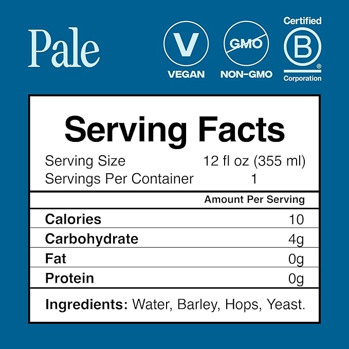 Partake Brewing Craft Non Alcoholic Beer, Pale Ale 12 Pack x 12 Fl Oz Cans - Low Calorie & Carb, No