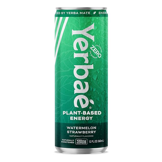 Yerbaé Energy Beverage, Watermelon Strawberry, 120mg Caffeine. No Sugar/Calories/Carbs, Energized