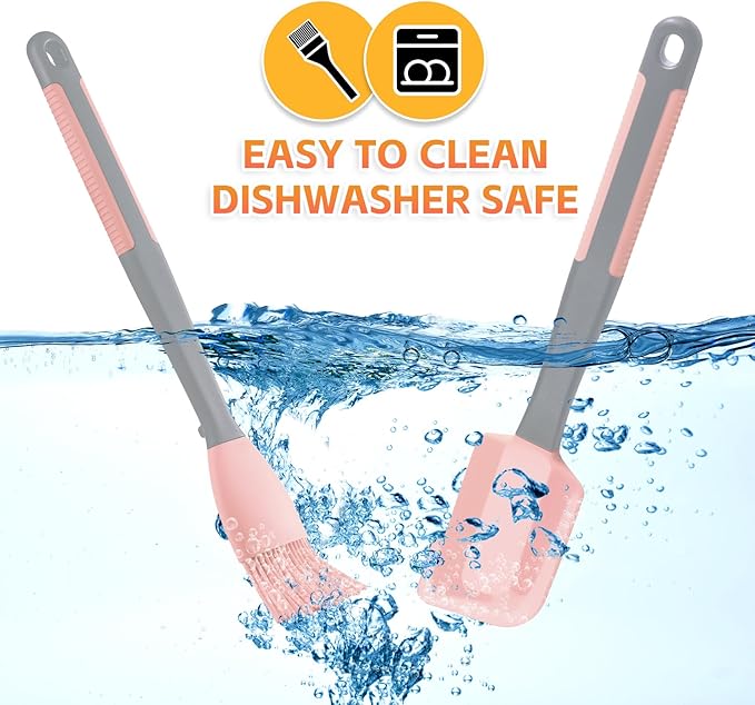 Extra Long Pastry Brush - Silicone Spatula - Basting Brush+Spatula Silicone Heat Resistant,for