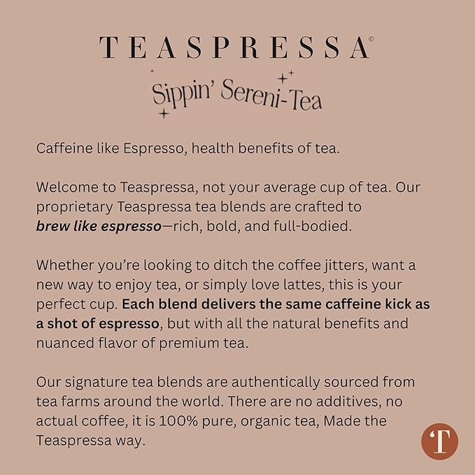 Tea Latte Sampler Kit by Teaspressa – Tasting Set with 4 Signature Organic Tea Blends & 4 Luxe