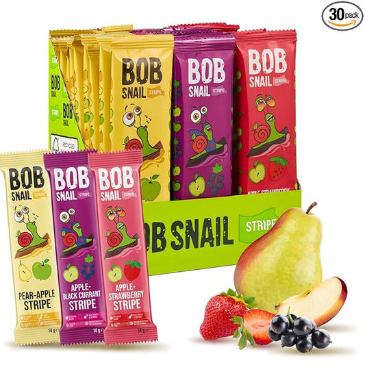 BOB SNAIL Healthy Organic Fruit Snacks for Kids and Adults??0 Organic Fruit Leather Snacks with