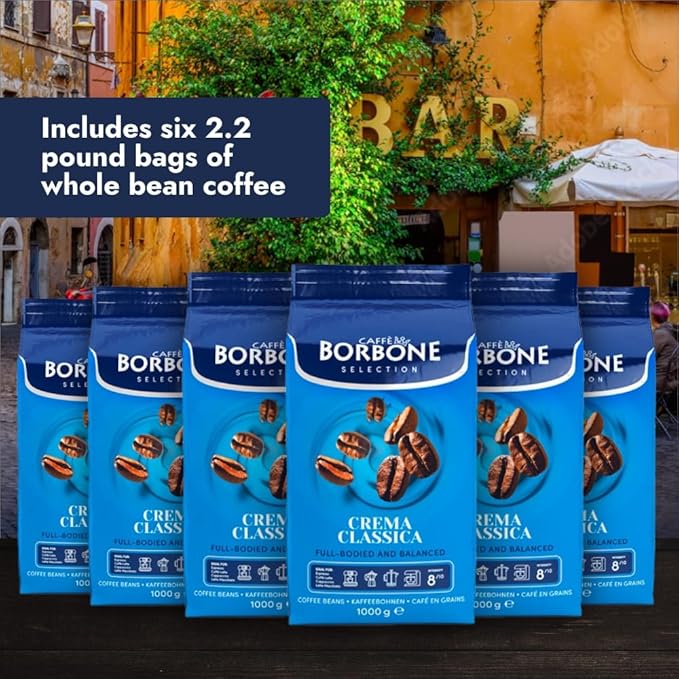 Caffè Borbone Whole Bean Coffee, Crema Classica, Medium Roast, Arabica and Robusta Blend - Roasted