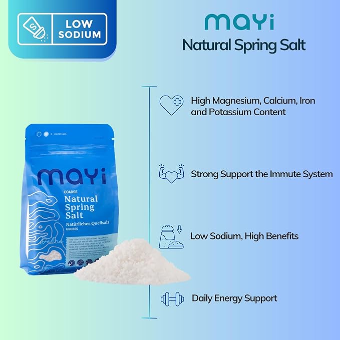 MAYİ Ancient Natural Spring Coarse Salt 1.1 lb - Hand-Harvested, Kosher, Microplastic-Free
