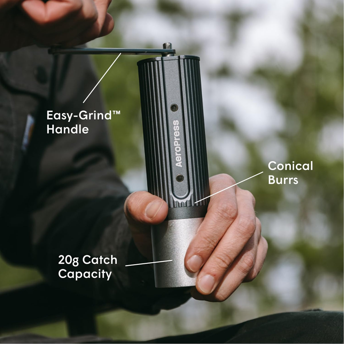 AeroPress Manual Coffee Grinder, Portable Hand Burr Grinder