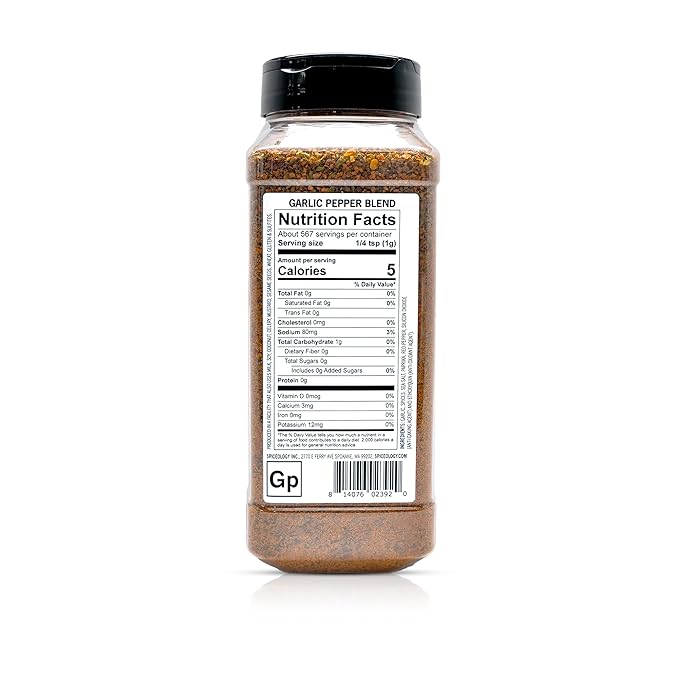 Spiceology – Garlic Pepper – Bold, Savory Garlic Pepper Seasoning for Steak, Chicken, Seafood &