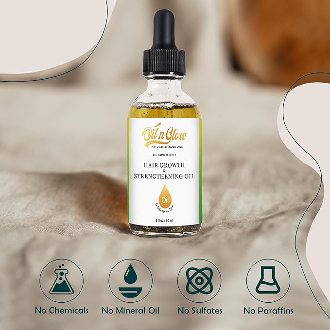 USDA Certified Organic 9 in 1 Natural Hair Growth Serum & Strengthening Oil with Rosemary, Castor