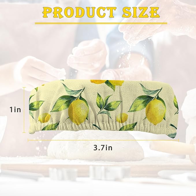 Cloth Covers for Sourdough Starter Jars, Groovy Yellow Lemon Heat Preservation to Increase
