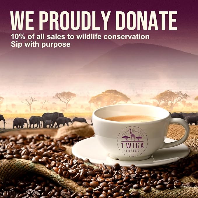 Twiga Coffee Premium Ethiopian Sidamo Whole Bean Coffee ??Organic Medium Roast Arabica with Berry