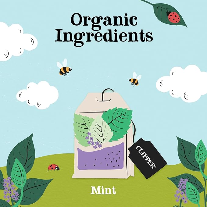 Clipper Tea Mint Herbal Teabags ??Caffeine Free, USDA Organic, Great Hot or Iced ??Refreshing
