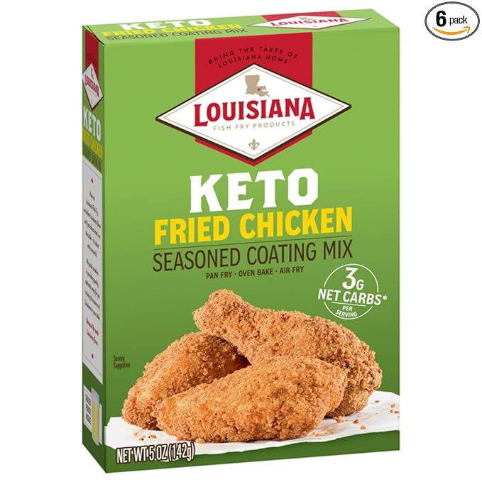 Louisiana Fish Fry Products Classic Fried Chicken Keto Seasoned Coating Mix ??5 oz, Pack of 6