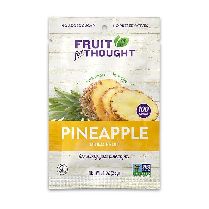 Fruit for Thought Dried Pineapple | Dried Fruit Snack Packs Ideal for the Family | At Home, Work