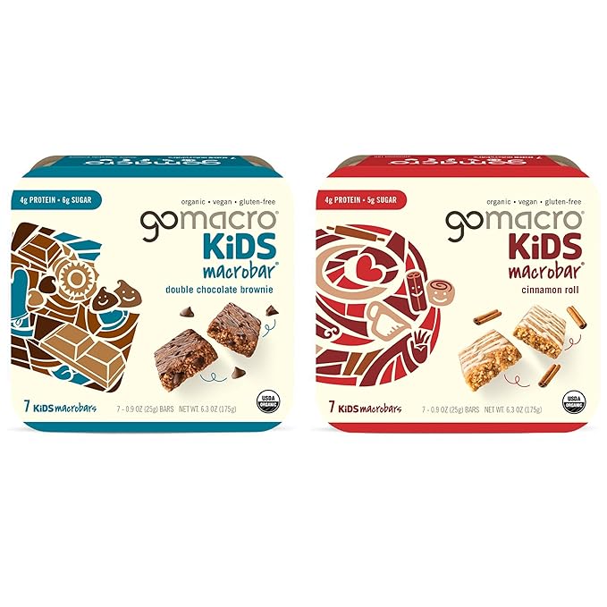 GoMacro Macrobar Organic Vegan Protein Bars - Blueberry + Cashew Butter & Oatmeal Chocolate Chip