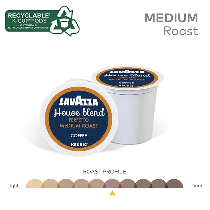 Lavazza House Blend Perfetto, Single-Serve Keurig K-Cup Pods, Medium Roast Coffee, 40-Count Box