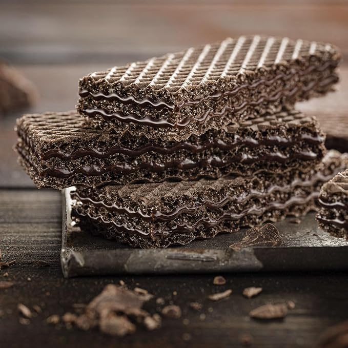 Loacker Classic Double Choc Wafers - Premium Crispy Cocoa Wafer Cookies with Chocolate Cream