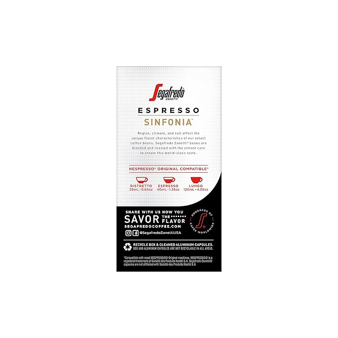 Segafredo Zanetti Espresso Capsules – Aluminum Pods for Nespresso Original Machines – Medium Roast
