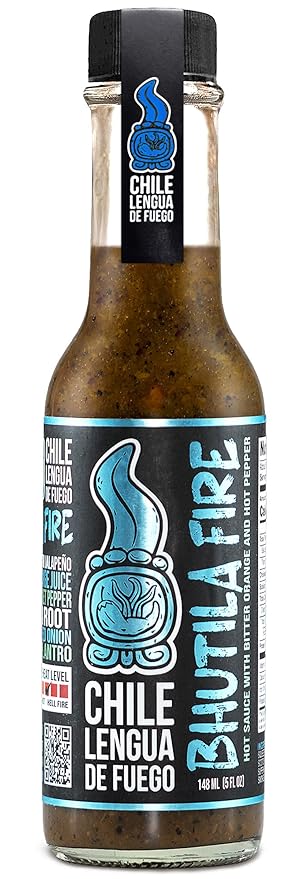 BHUTILA FIRE Super Hots Hot Sauce - Sour Orange, Smoked Scotch Bonnet, Chipotle, Jalapeno - 4.5/6
