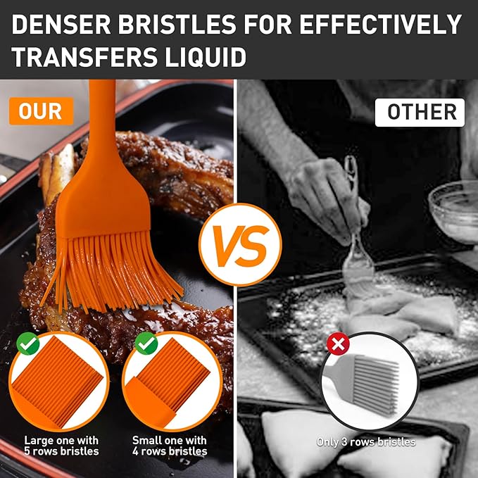 Pastry Brush-Begonia Silicone Basting Brush for Cooking,2pcs 10+8 in Heat Resistant Food Brushes