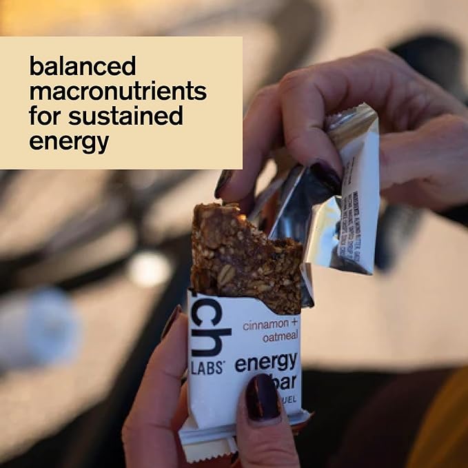 Skratch Labs Energy Bar | Cinnamon + Oatmeal (12 Pack) | Plant Based Healthy Snack | Low Sugar - 5g