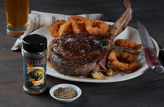 Wildlife Seasonings Bear Rugged Pepper Blend - Bold 7 Pepper Steak Seasoning for Beef, Pork, and