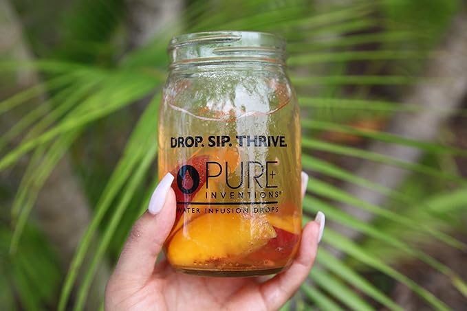 Pure Inventions - Green Tea Peach Water Infusion Drops - Antioxidants & Electrolytes - Health &