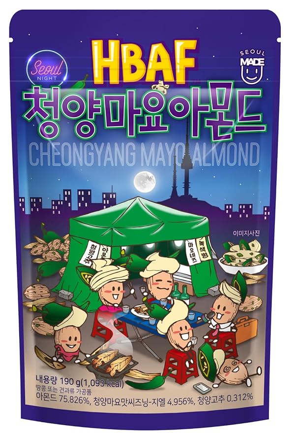 [Official Gilim HBAF] Korean Spicy Green Chili Mayo Seasoned Almonds Nut Protein Snack | Nutritious
