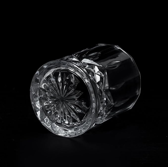 KANARS Old Fashioned Whiskey Glasses - 10 Oz Crystal Rocks Barware Set of 2 for Scotch, Bourbon