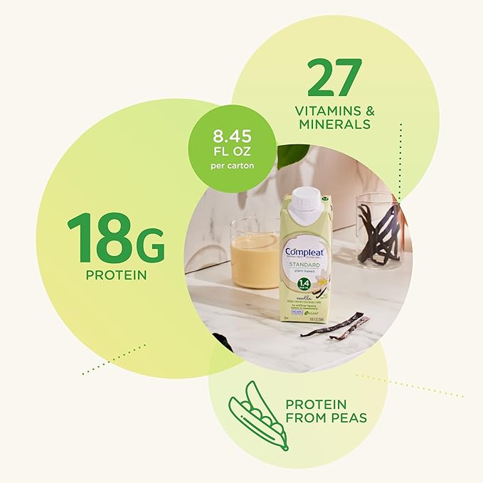 Compleat Standard 1.4 Plant-Based Vanilla Nutrition Shake - 18g Protein, 29 Vitamins & Minerals