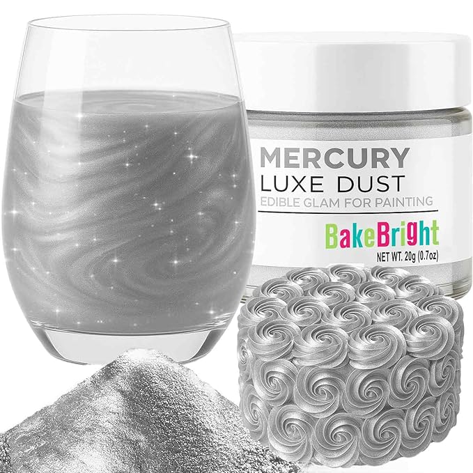 Bulk (20g) Silver Luster Dust Edible Glitter for Cocktails | Premium Edible Silver Luster Dust for
