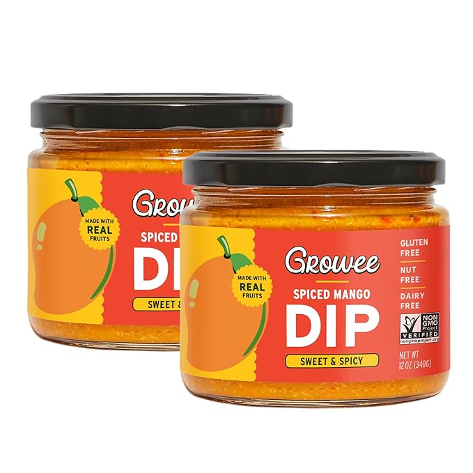 Growee Vegan Mango Dip ??Chutney Style ??Gluten-Free, Nut-Free, Queso Alternative ??Dairy-Free